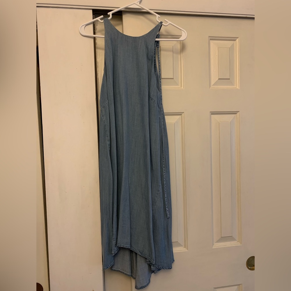 Chambray high-low dress